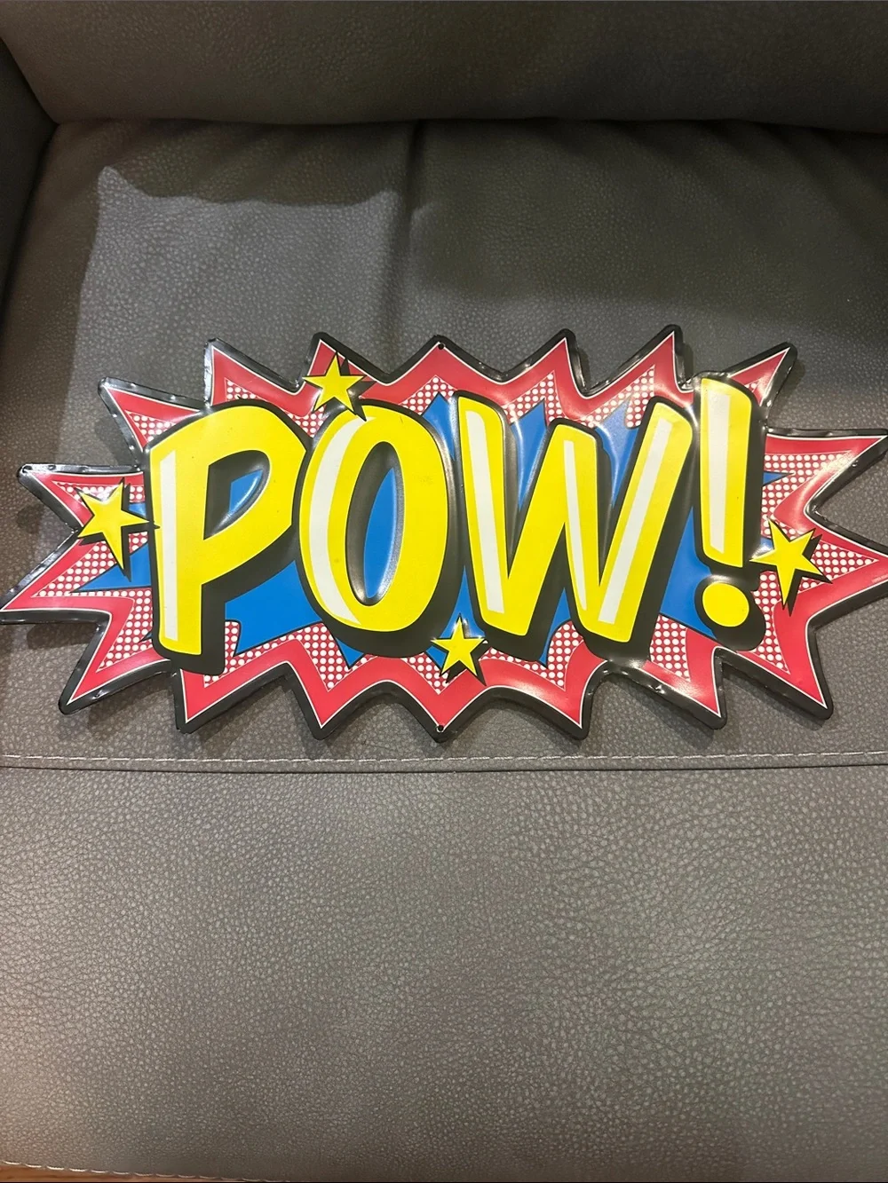 POW! Comic Pop-Out Party Sign - Yellow, Red & Blue